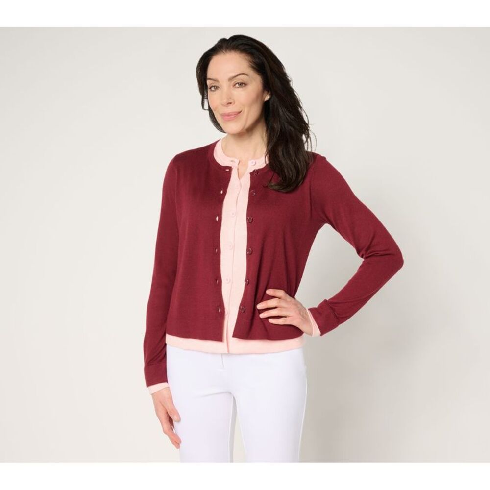 Gloria Vanderbilt Women's Top Sweater Sz M by Stacy London Multi-colored